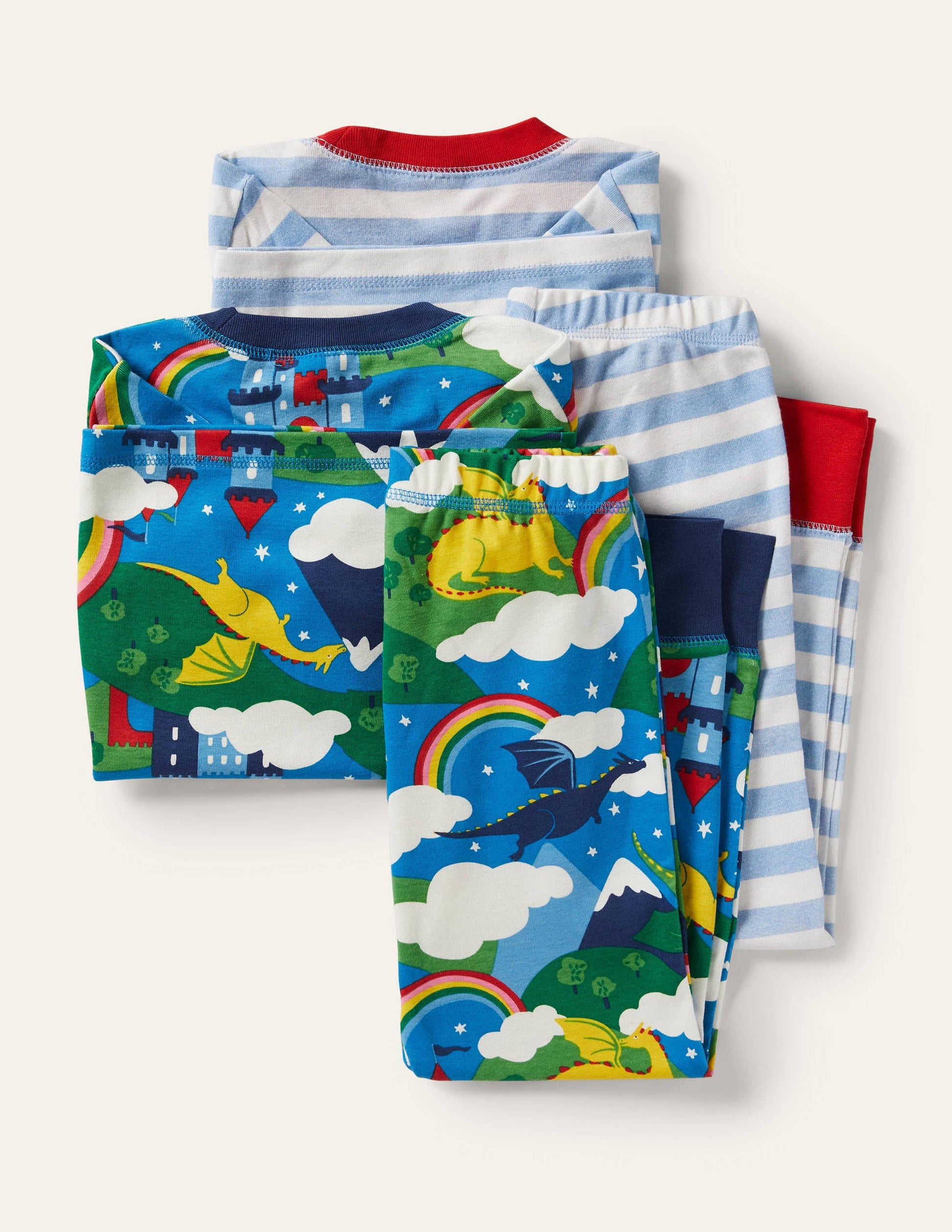 Twin Pack Snug Pyjamas-Blue Rainbow Dragon-2