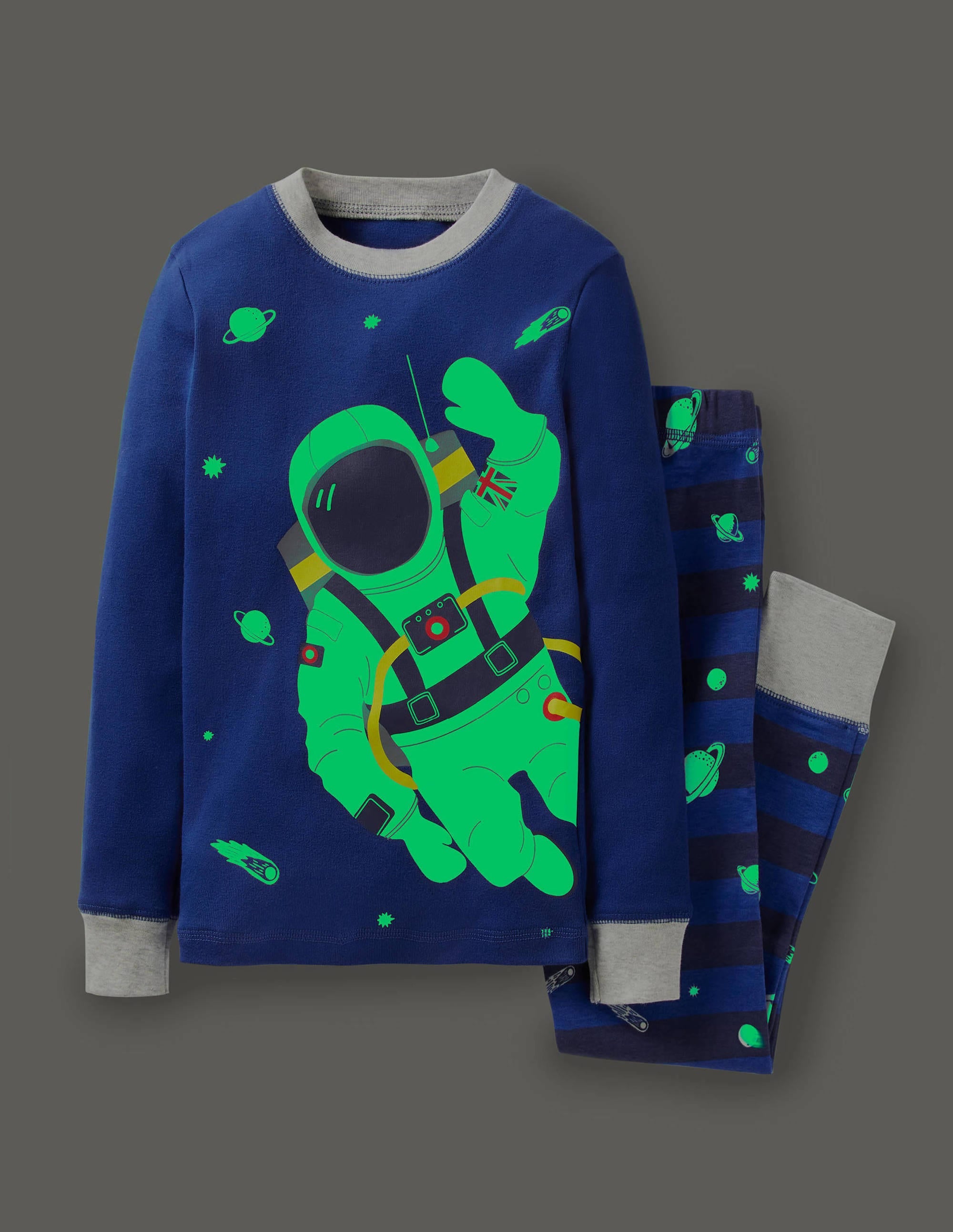 Snug Glow-in-the-dark Pyjamas-Brilliant Blue Astronaut - Image 4