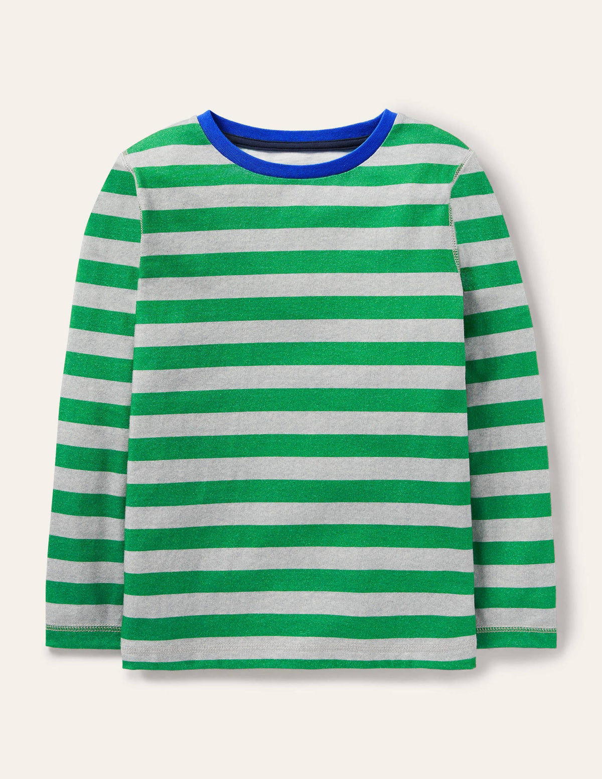 Supersoft Long-sleeved T-shirt-Grey Marl/Highland Green - Image 1