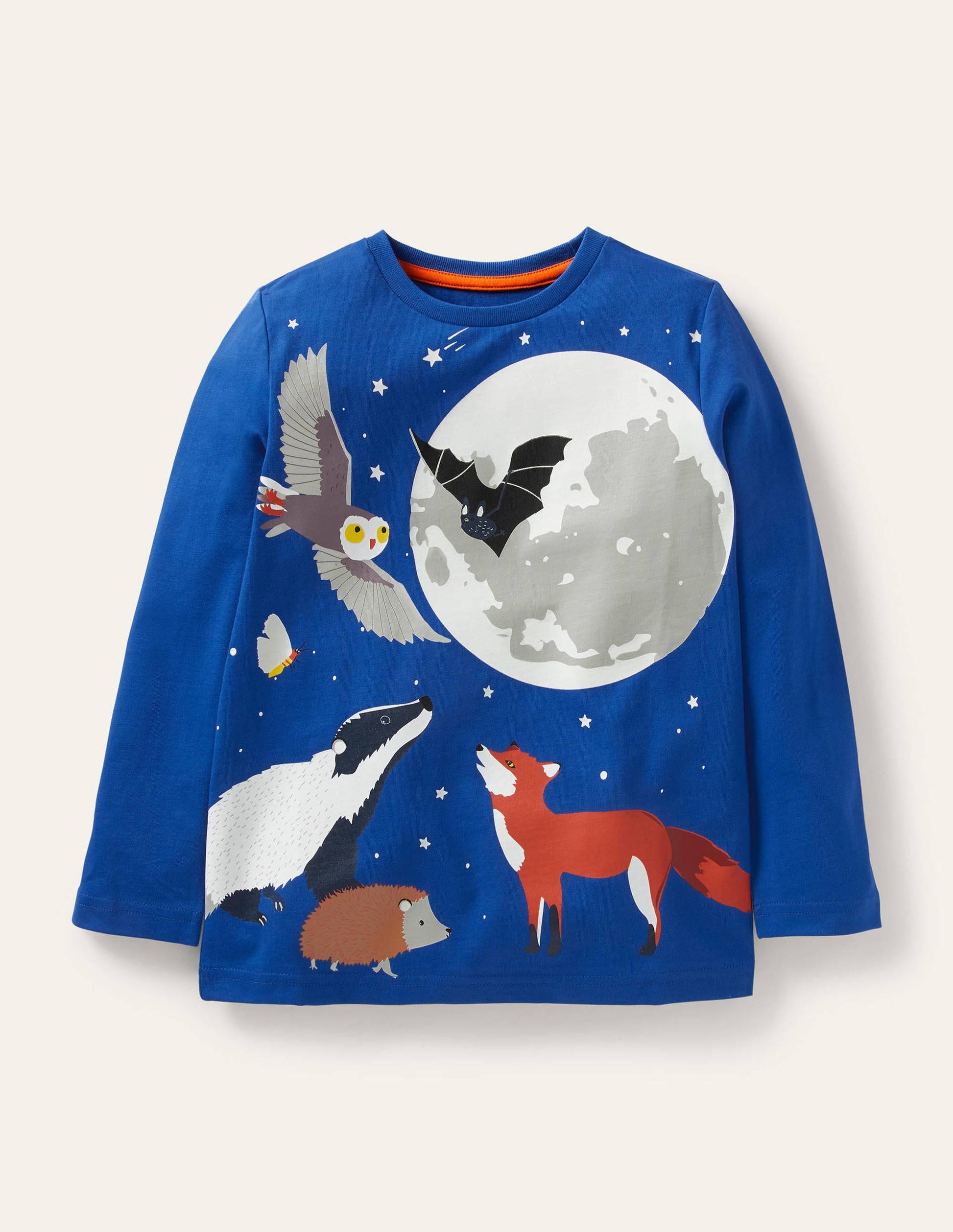 Glow-in-the-dark Scene T-shirt-Brilliant Blue Animals-1