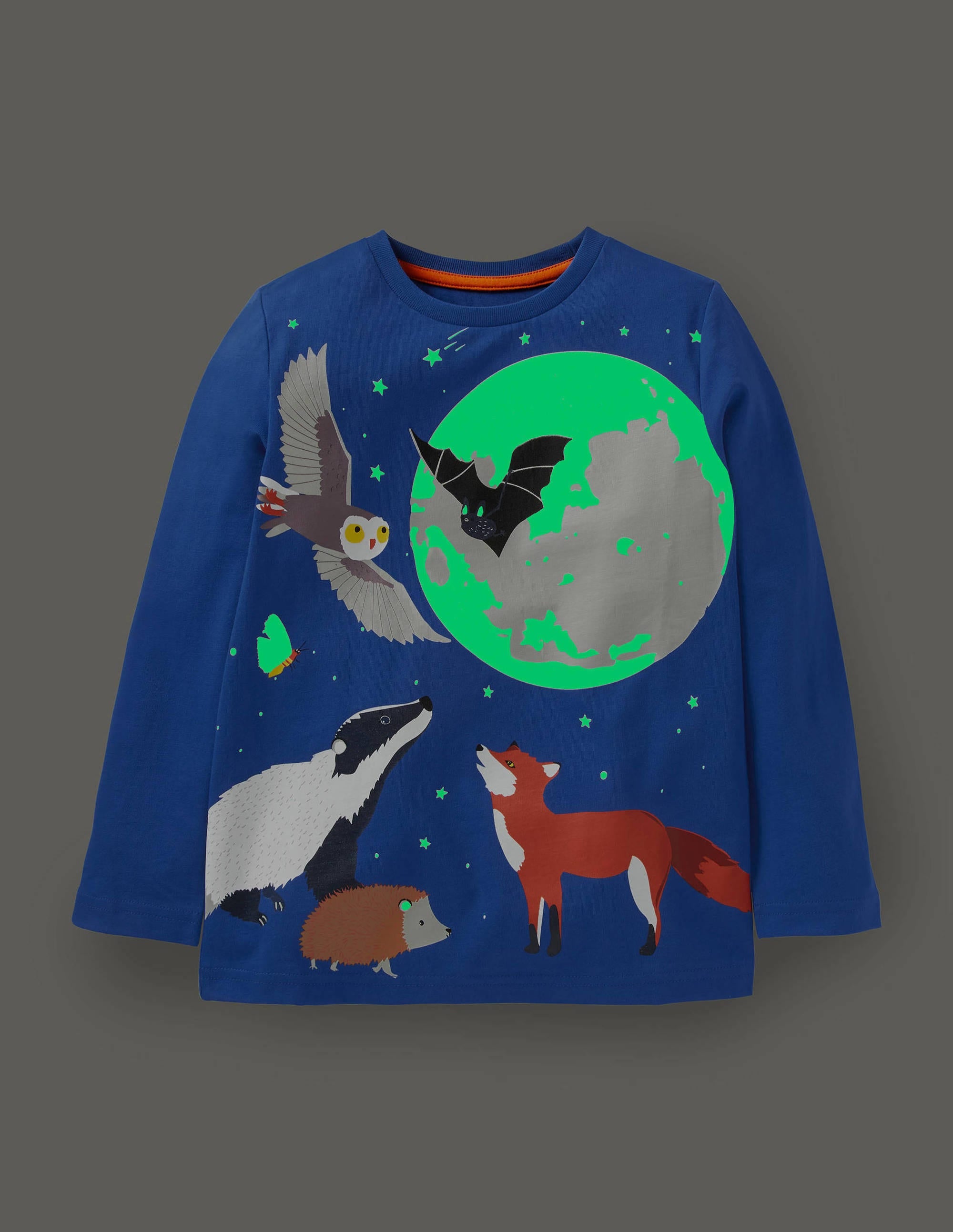 Glow-in-the-dark Scene T-shirt-Brilliant Blue Animals - Image 4