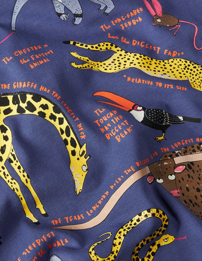 Educational Graphic T-shirt-Starboard Blue Crazy Animals-3