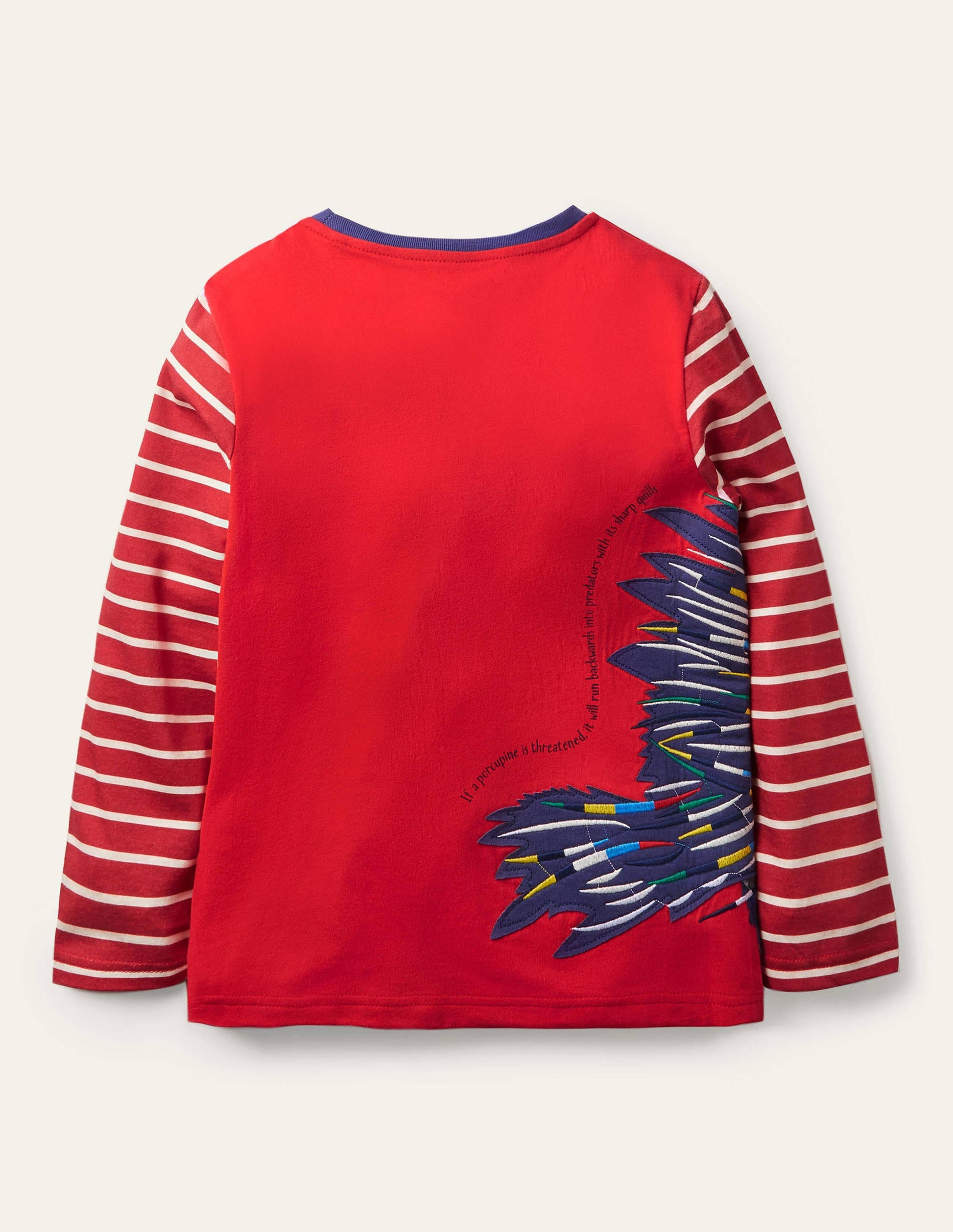 Wrap-around Appliqué T-shirt-Rockabilly Red Porcupine-2
