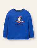 Graphic Animal T-shirt-Brilliant Blue Ski You Later
