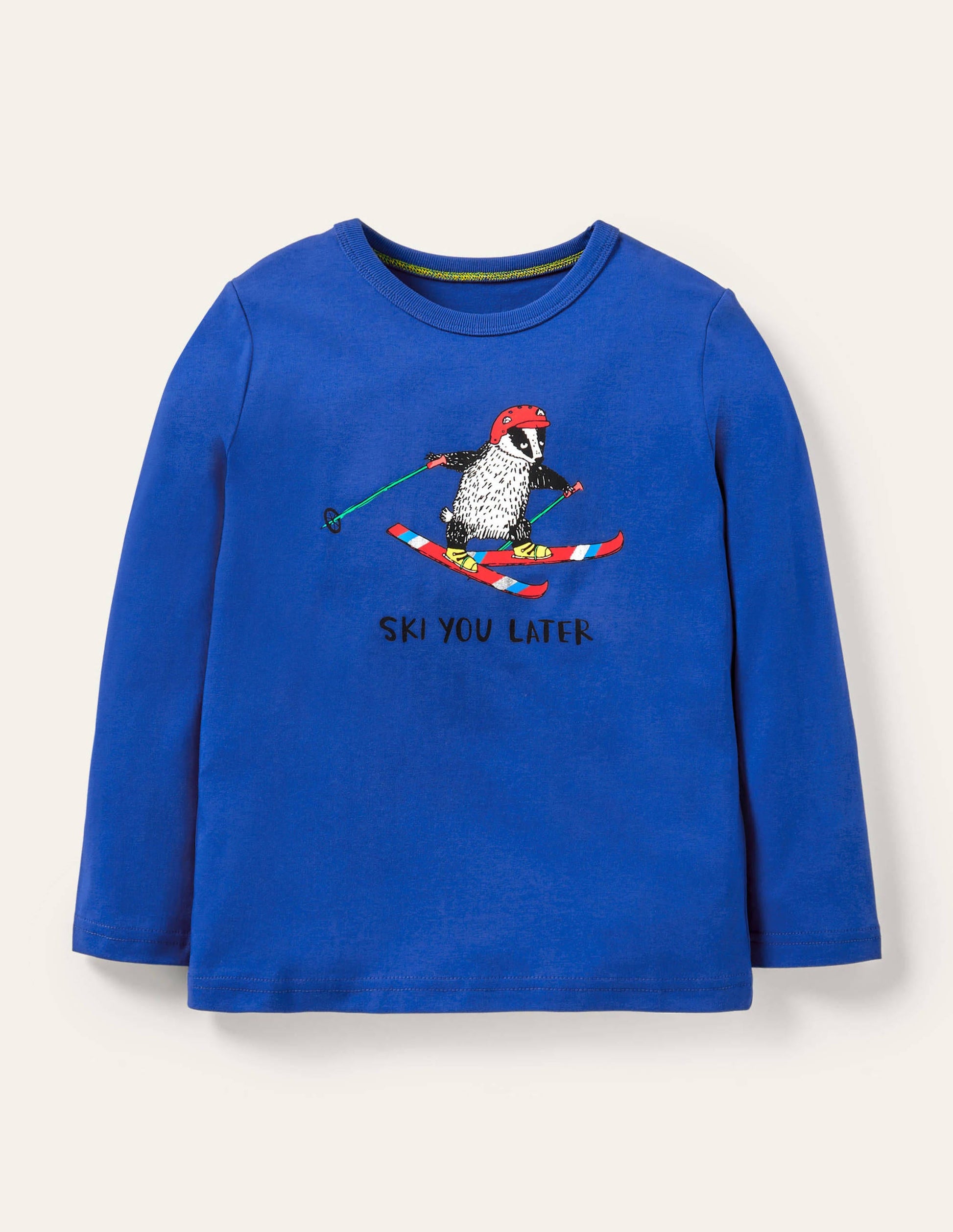 Graphic Animal T-shirt-Brilliant Blue Ski You Later-1