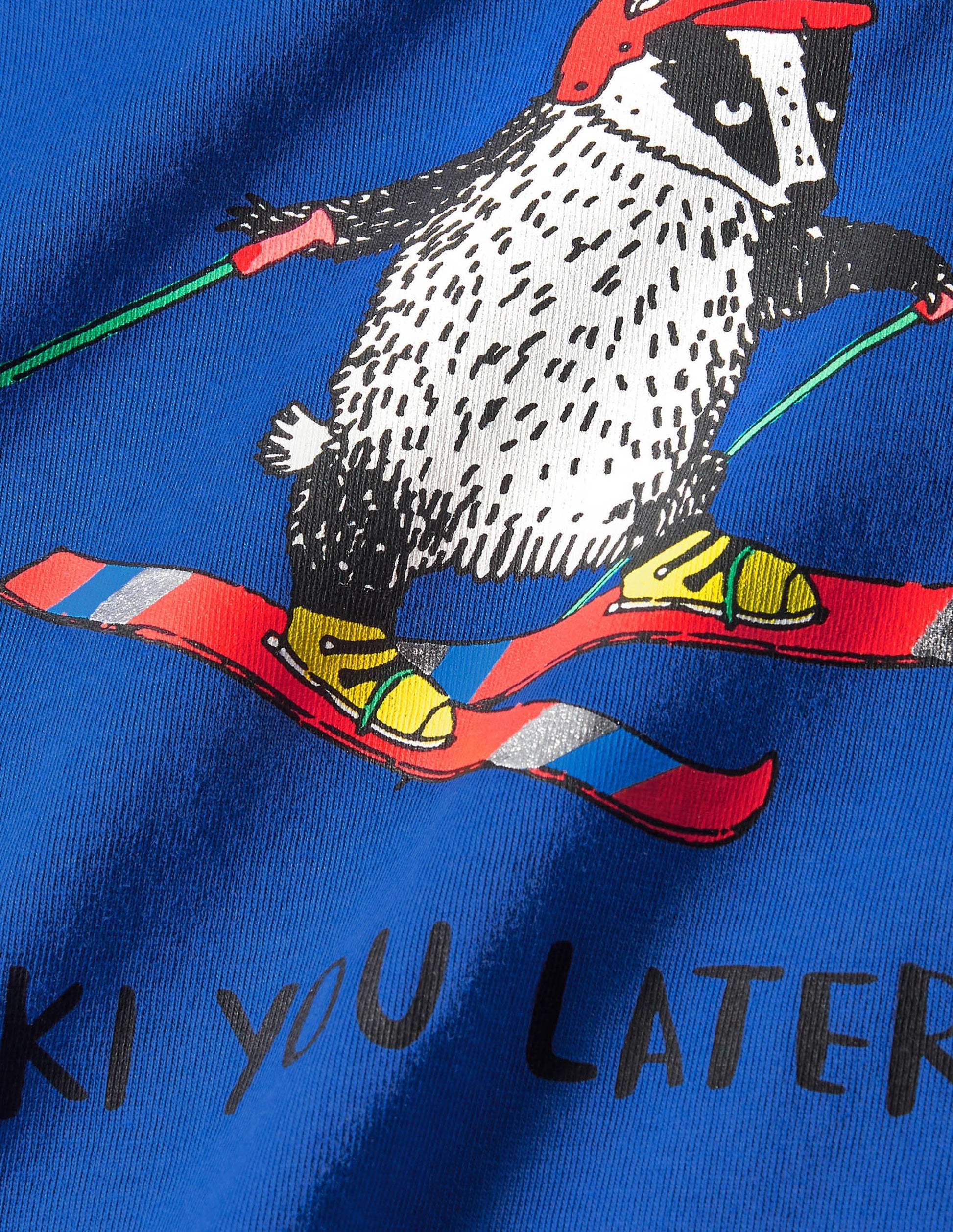 Graphic Animal T-shirt-Brilliant Blue Ski You Later-3