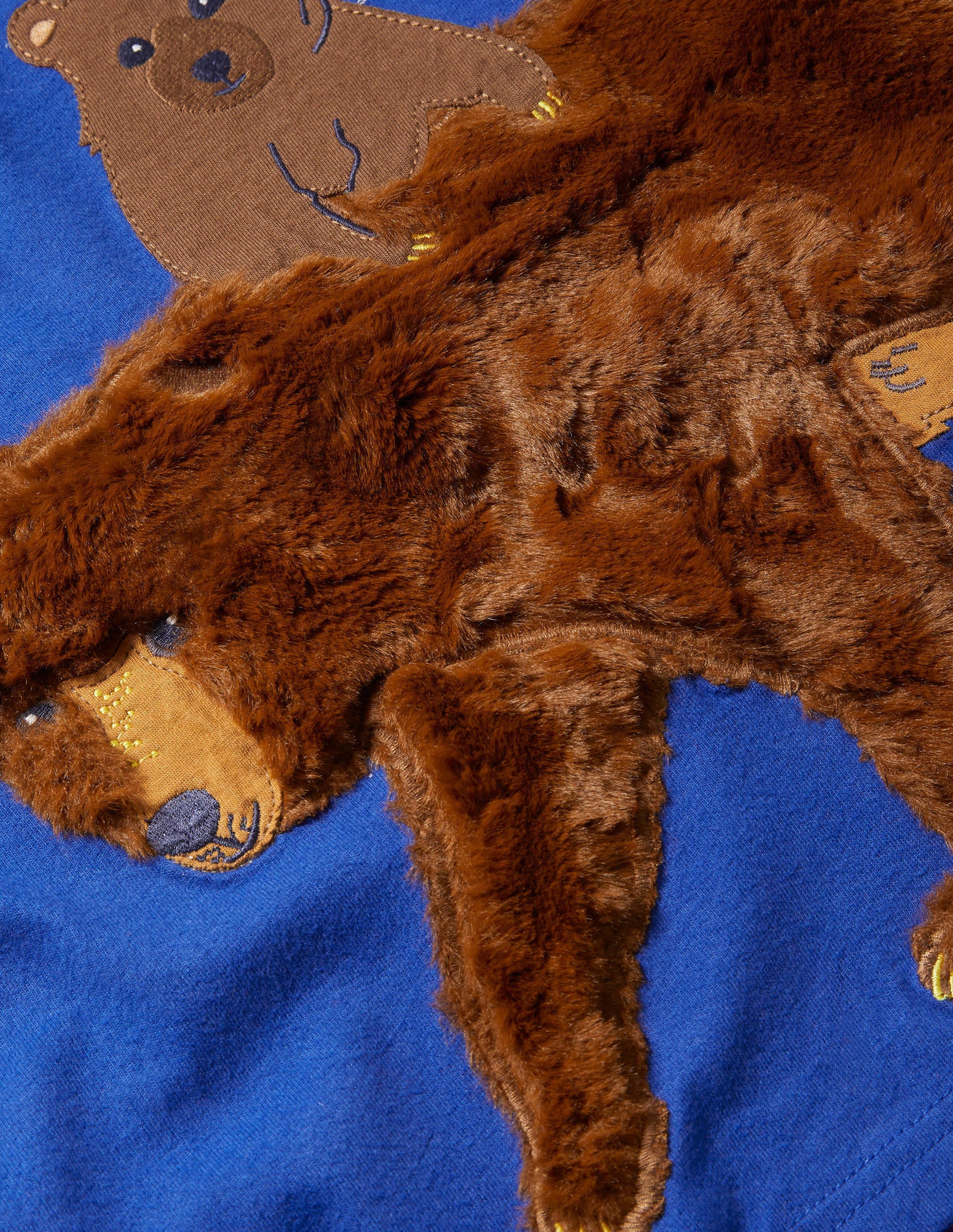 Forest Appliqué T-shirt-Brilliant Blue Bear - Image 3