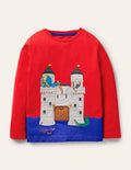 Lift-the-flap Medieval T-shirt-Rockabilly Red Castle