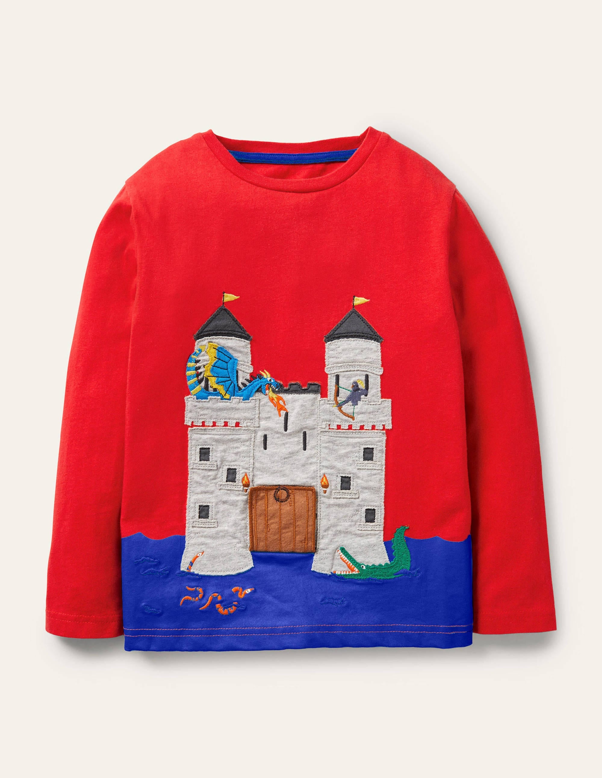 Lift-the-flap Medieval T-shirt-Rockabilly Red Castle - Image 1