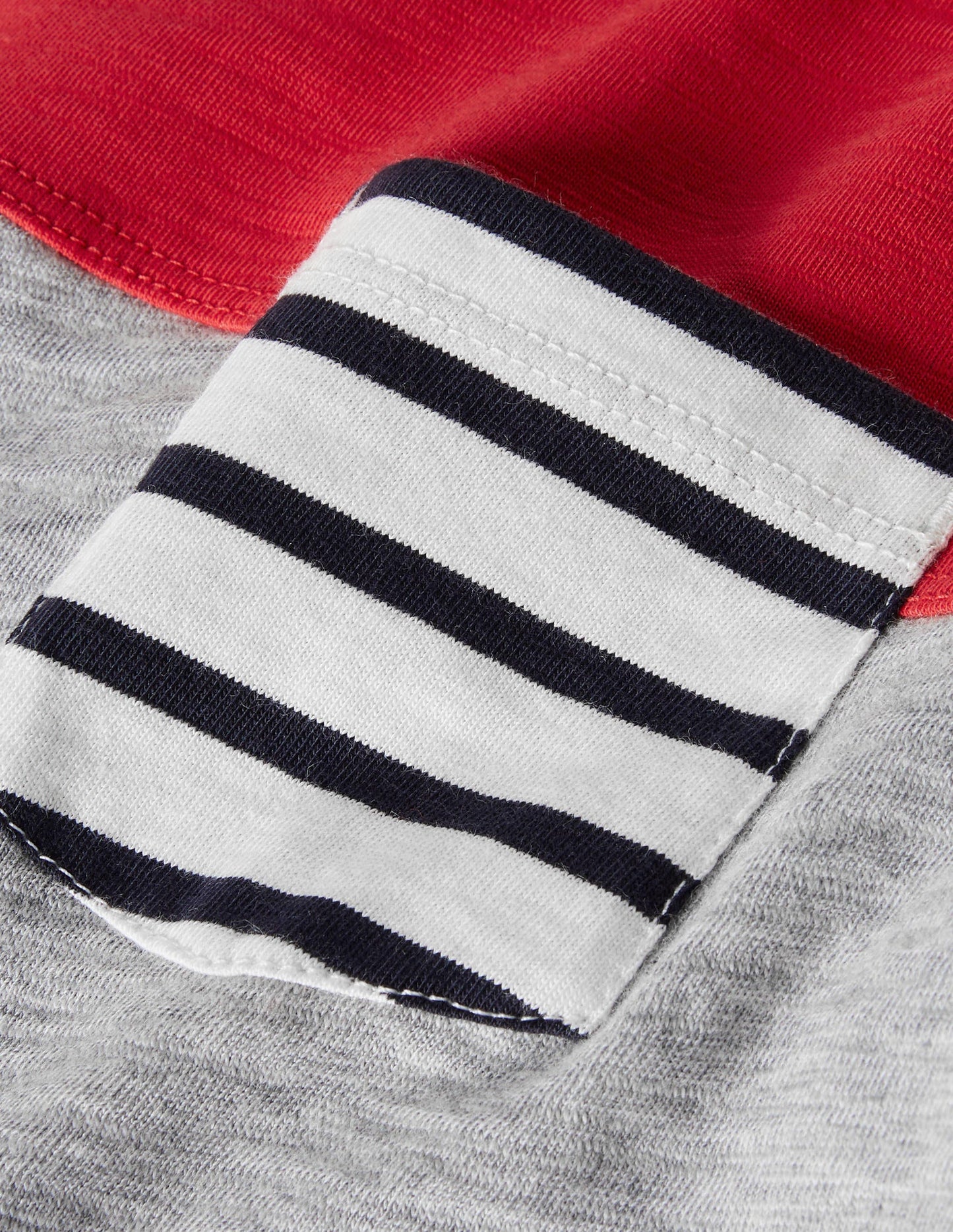 Colourblock Layered T-shirt-Rockabilly Red/Grey