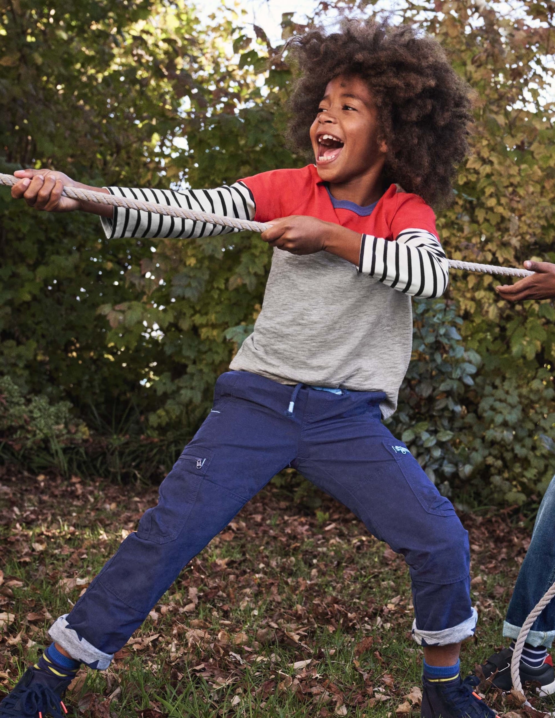 Colourblock Layered T-shirt-Rockabilly Red/Grey-4