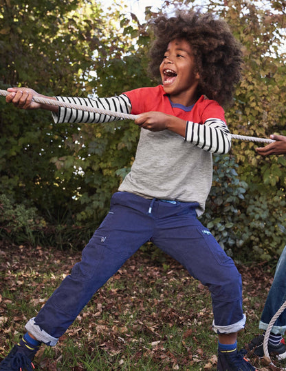 Colourblock Layered T-shirt-Rockabilly Red/Grey-4