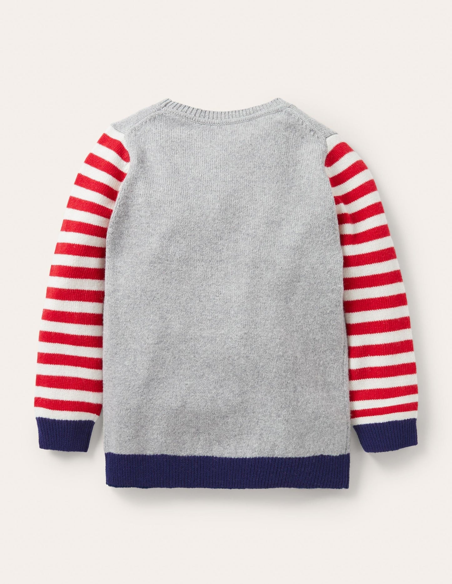 Festive Graphic Crew Jumper-Grey Marl Santa Claus