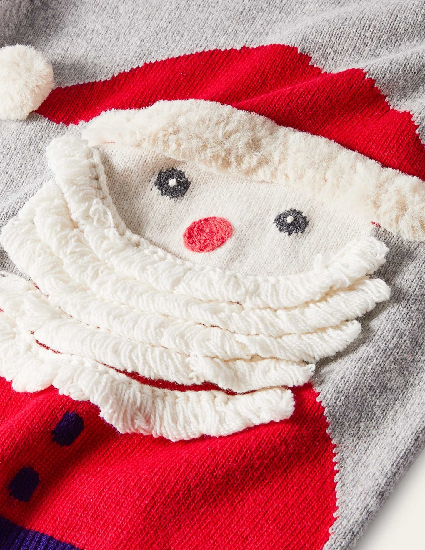 Festive Graphic Crew Jumper-Grey Marl Santa Claus