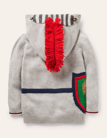 Knitted Knight Hoodie-Grey Marl Knight