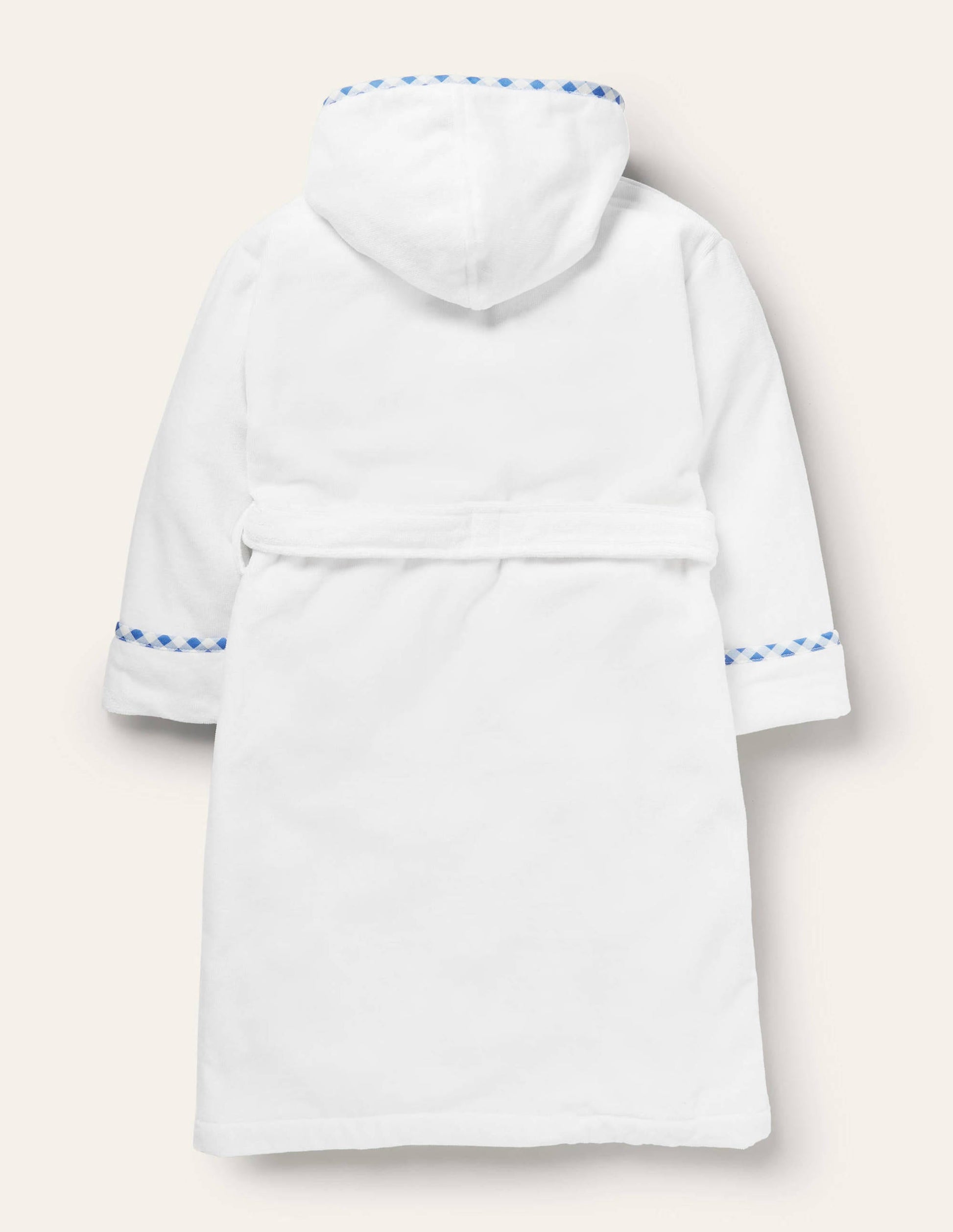 Leo Bath Robe-White/Gingham-2
