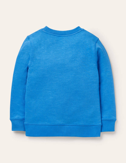Superstitch Owl Sweatshirt-Elizabethan Blue