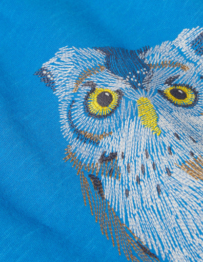 Superstitch Owl Sweatshirt-Elizabethan Blue