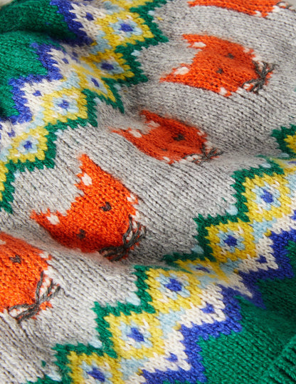 Cosy Fox Fair Isle Hat-Forest Green-3