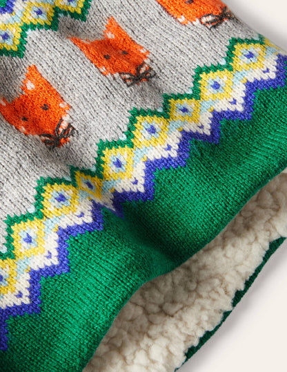Cosy Fox Fair Isle Snood-Forest Green-1
