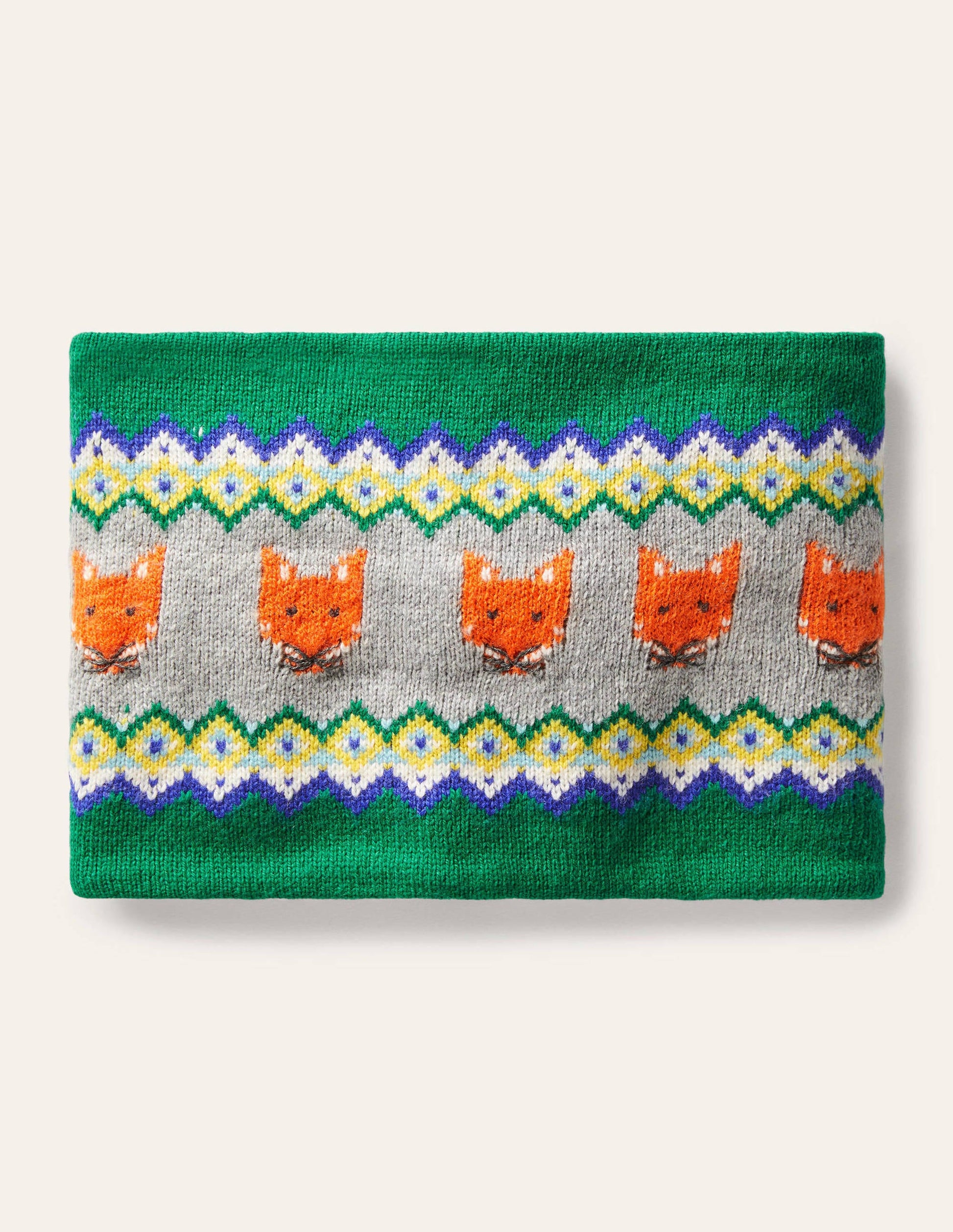 Cosy Fox Fair Isle Snood-Forest Green-2