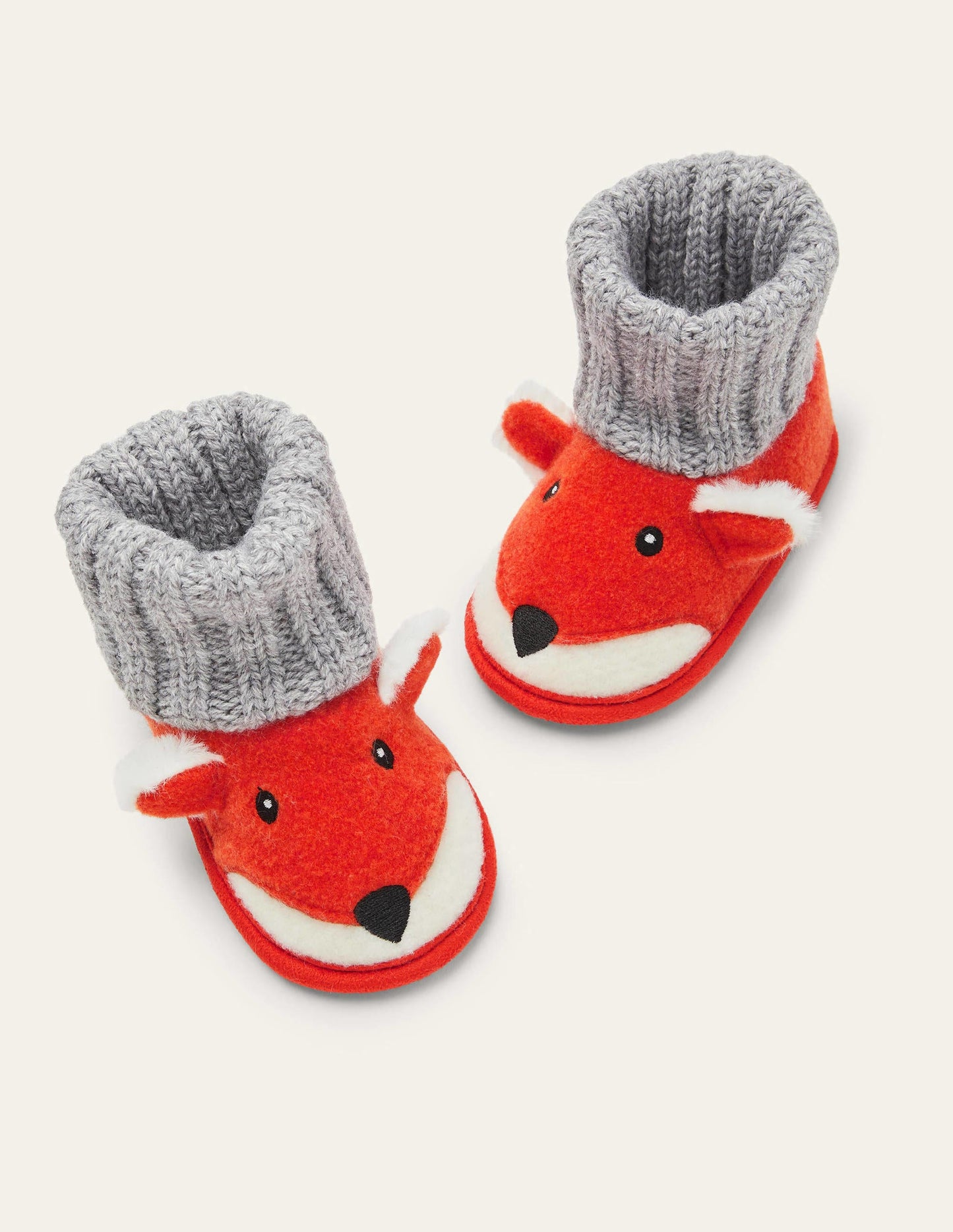 Fox Knitted Slipper Booties-Autumn Orange