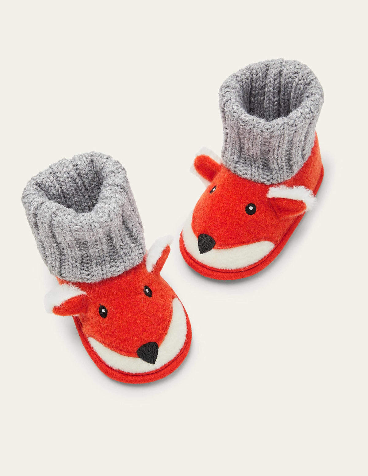 Fox Knitted Slipper Booties-Autumn Orange - Image 1
