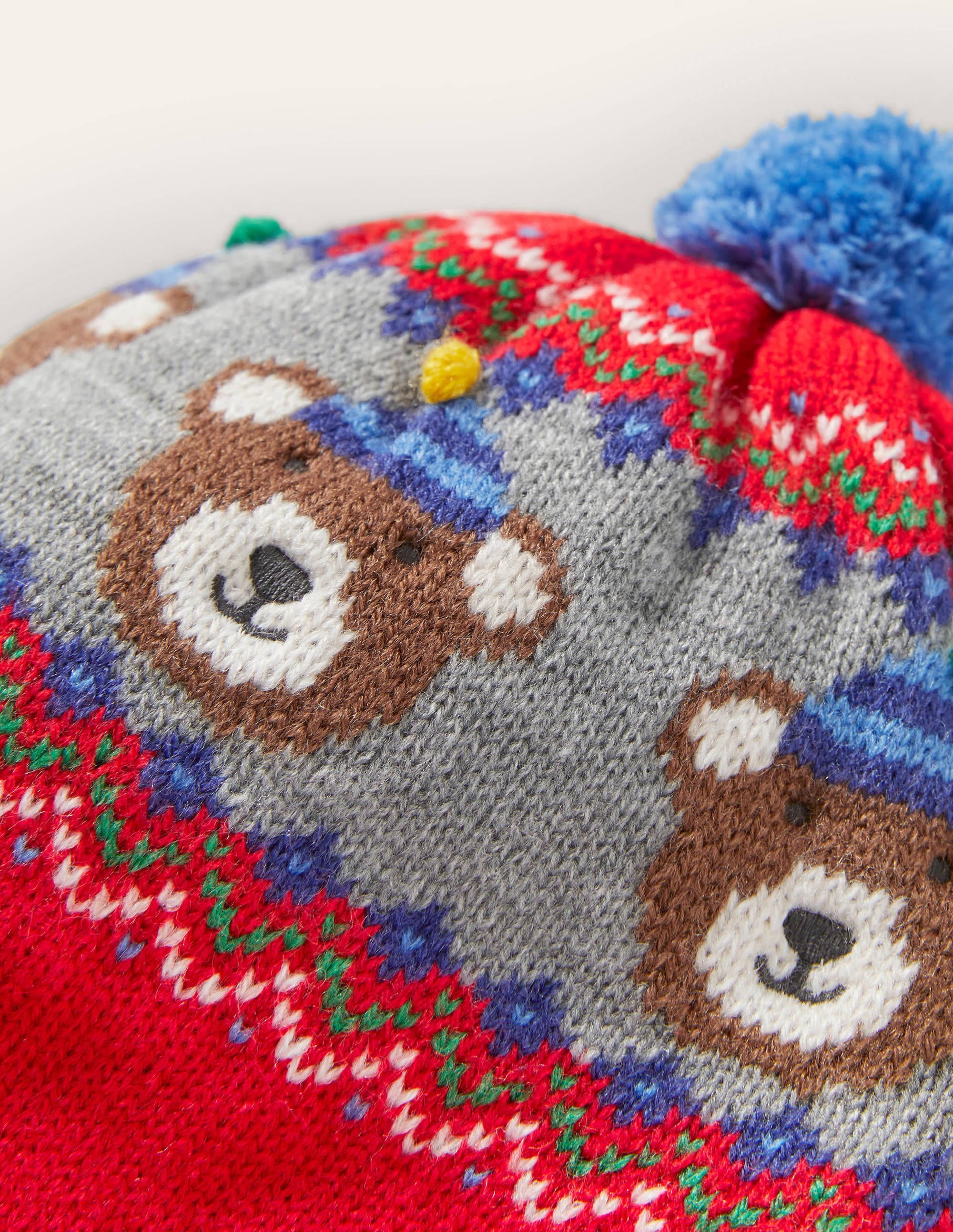 Bear Knitted Set-Red Fairisle - Image 2