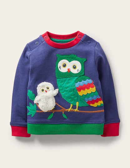 Cosy Sweatshirt-Starboard Blue Owls-1