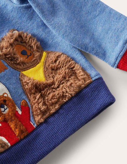 Cosy Sweatshirt & Bottoms Set-Grey Marl Bears-3