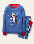 Snug Long John Pyjamas-Elizabethan Blue Penguins