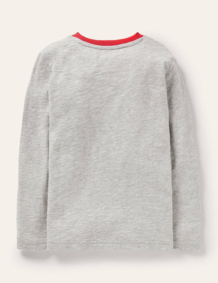 Animal Snow Sports T-shirt-Grey Marl Sledge Animals