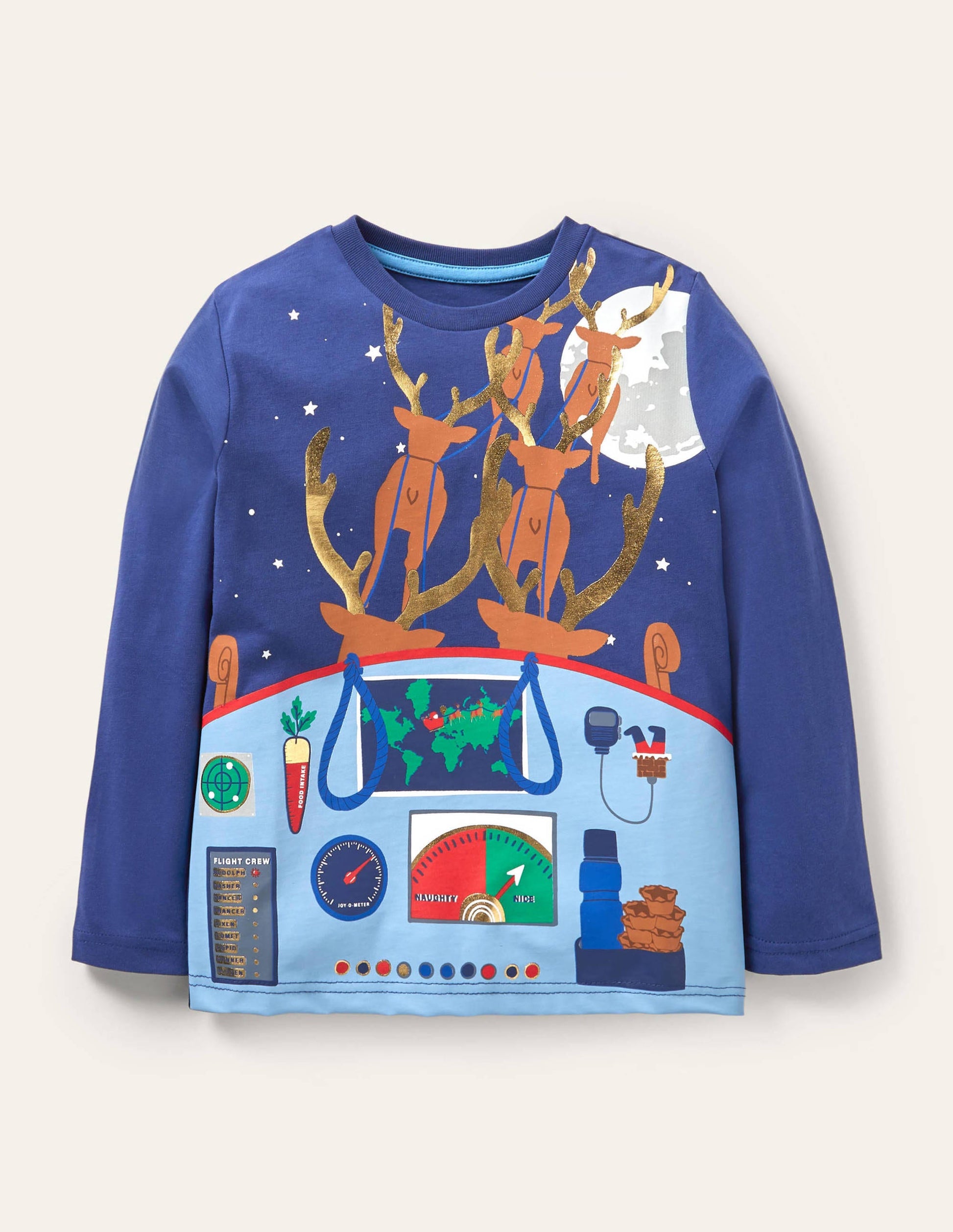 Christmas Deliveries T-shirt-Starboard Blue Santa Sleigh-1