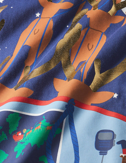 Christmas Deliveries T-shirt-Starboard Blue Santa Sleigh-3