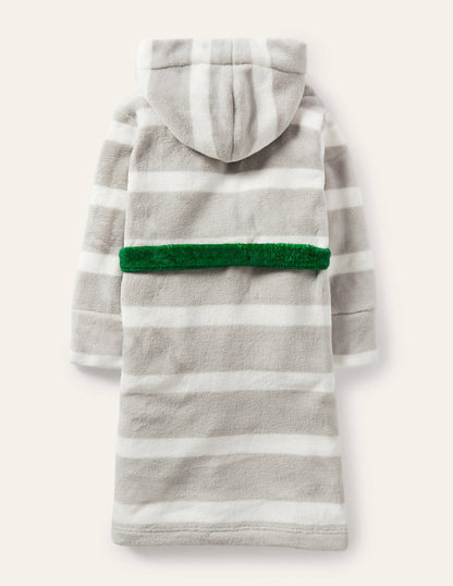 Cosy Appliqué Dressing Gown-Grey/Ecru Badger-2
