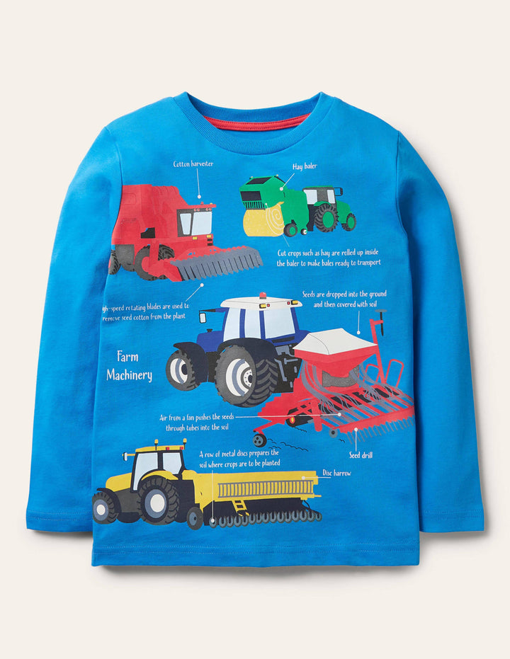 Educational Tractor T-shirt-Moroccan Blue Transport