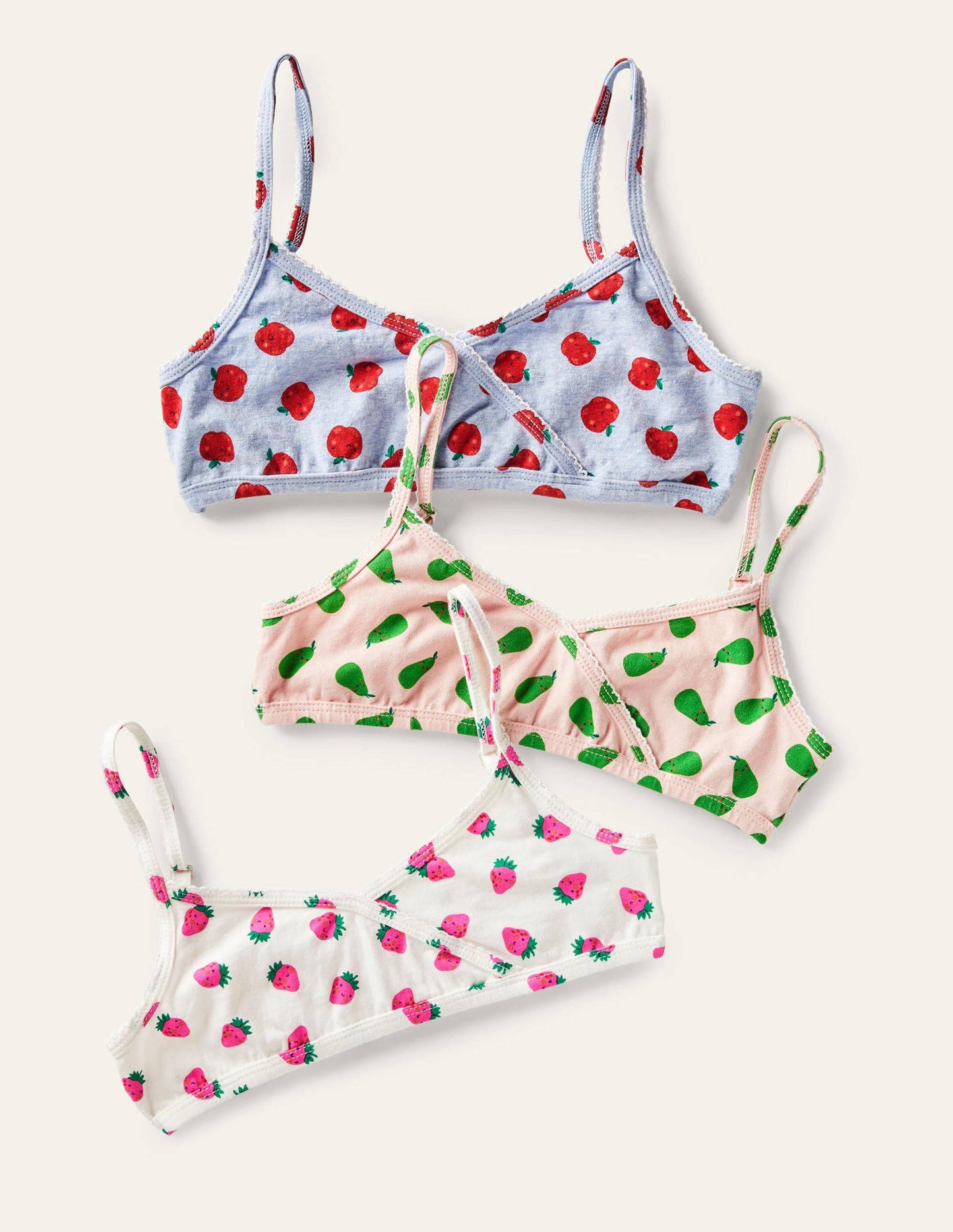 Crossover Crop Tops 3 Pack-Multi Fruit