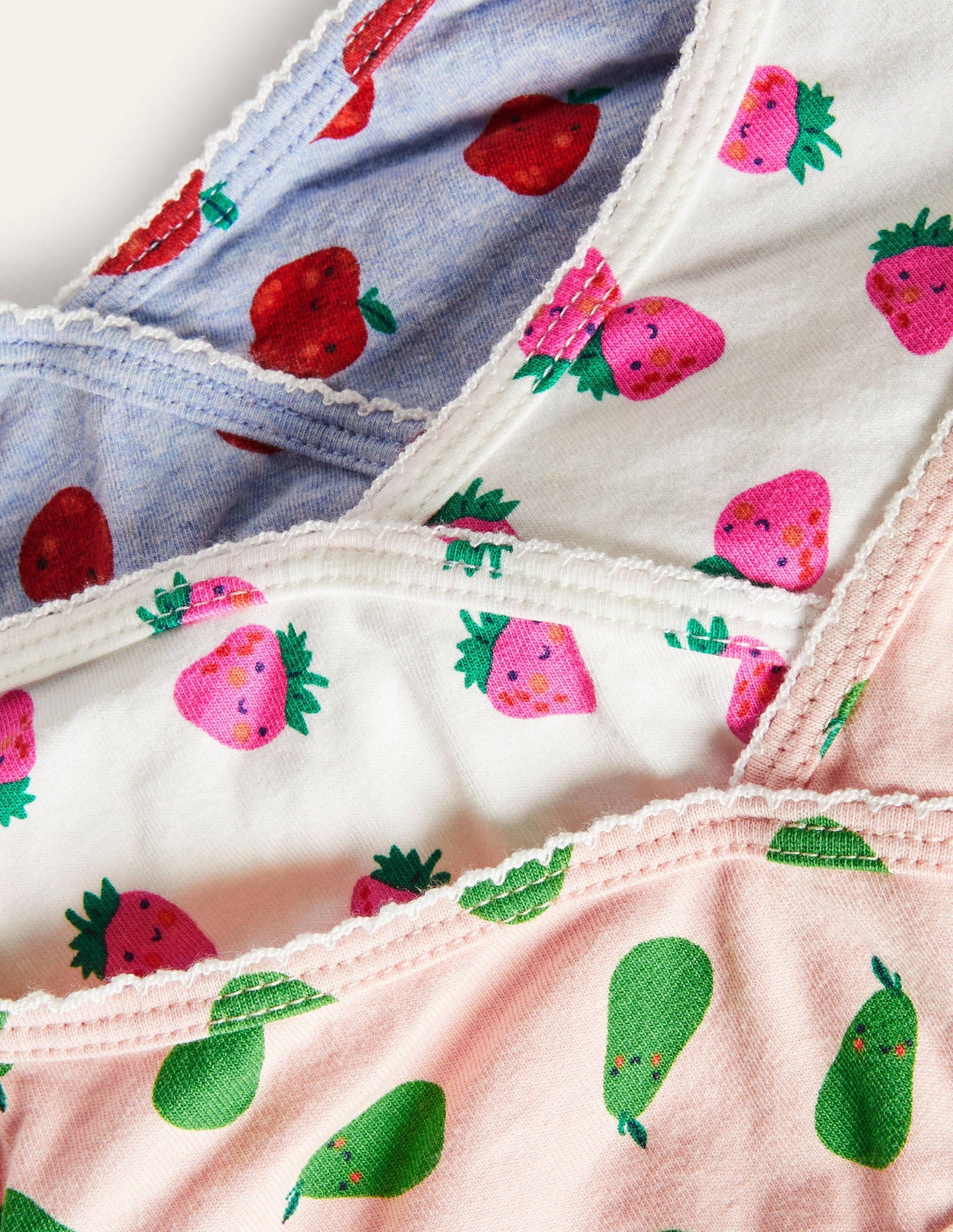 Crossover Crop Tops 3 Pack-Multi Fruit