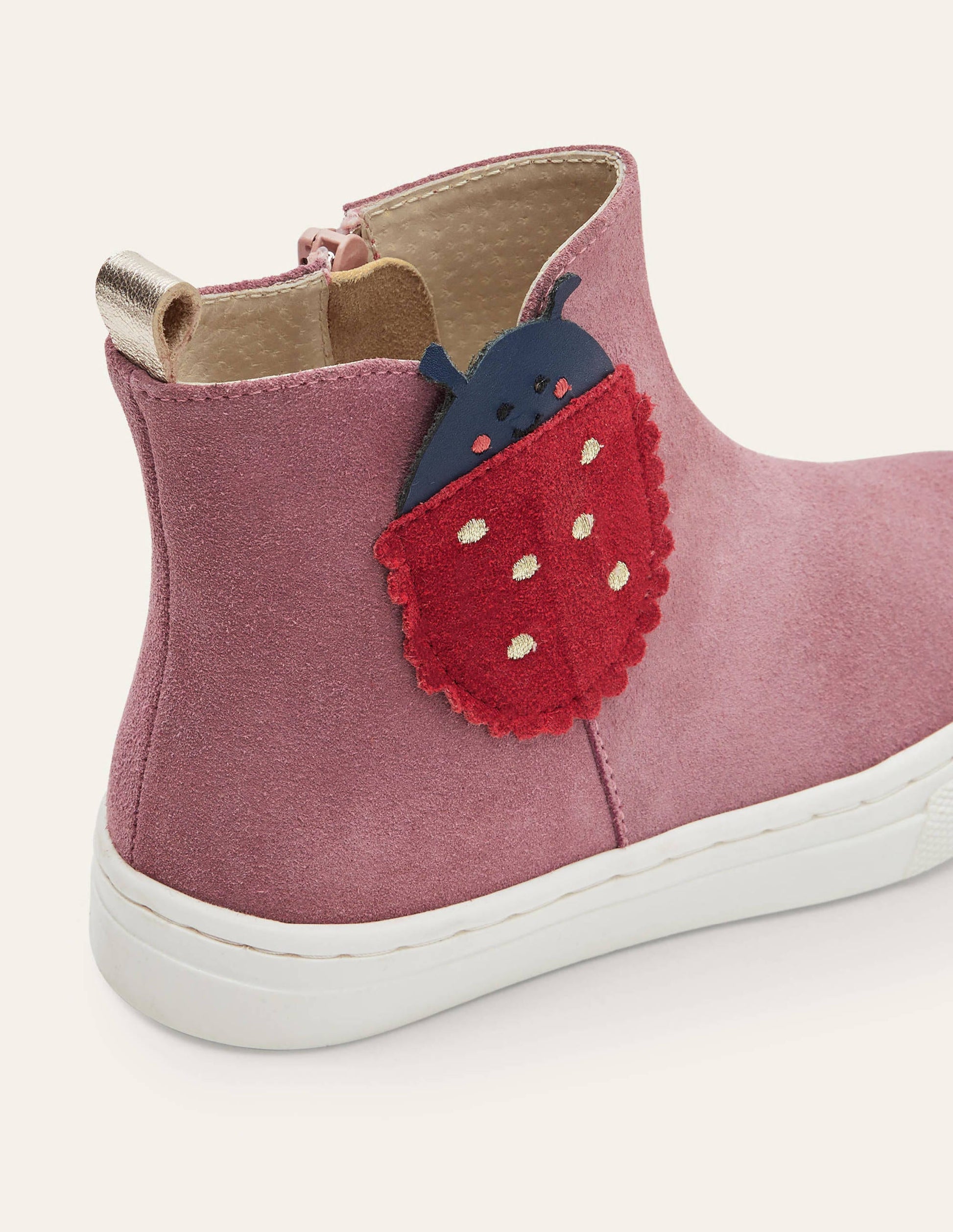 Suede Novelty Boots-Bright Pink Ladybird-3