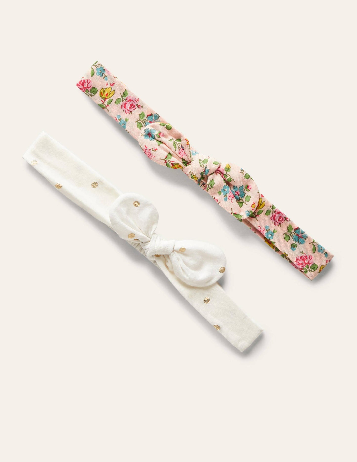 Bow Headband 2 Pack-Pink Floral/Gold Spot