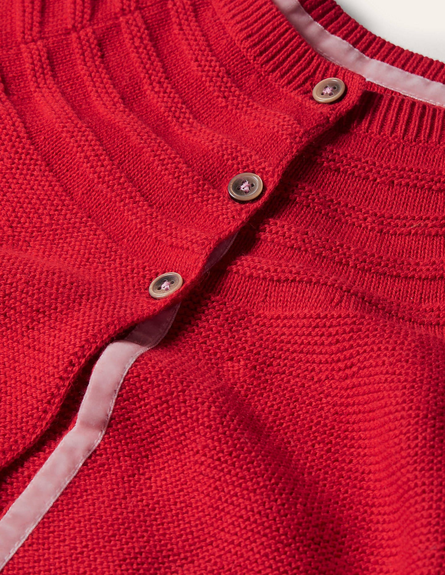 Cotton Cashmere Mix Cardigan-Rockabilly Red