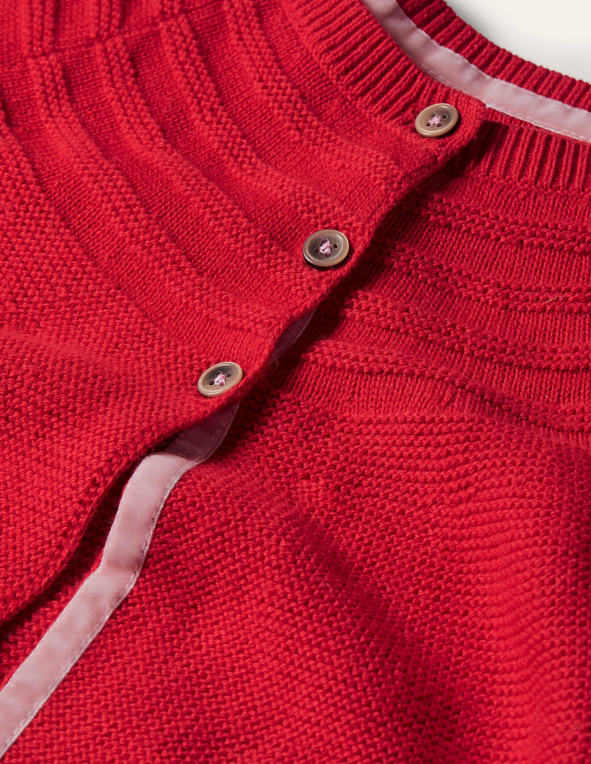 Cotton Cashmere Mix Cardigan-Rockabilly Red-3