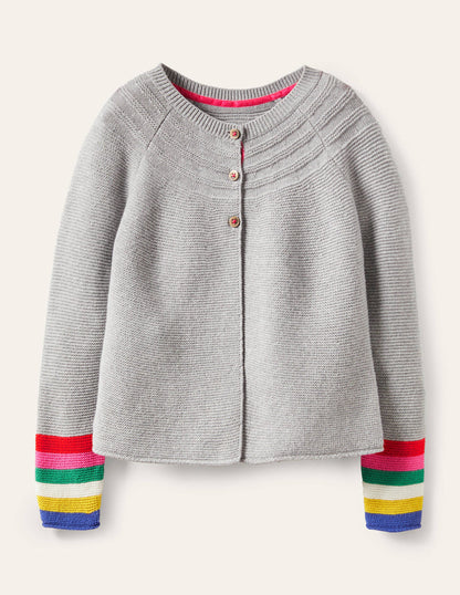 Cotton Cashmere Mix Cardigan-Grey Marl Rainbow-1