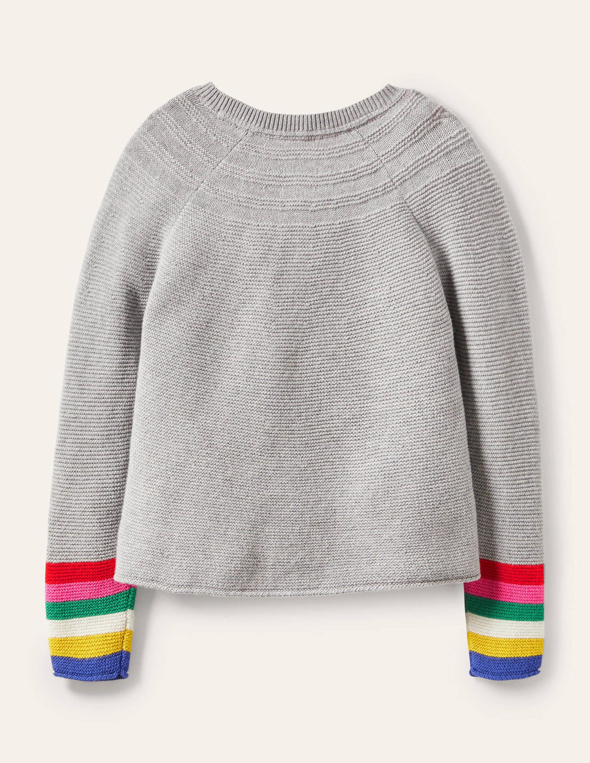 Cotton Cashmere Mix Cardigan-Grey Marl Rainbow-2