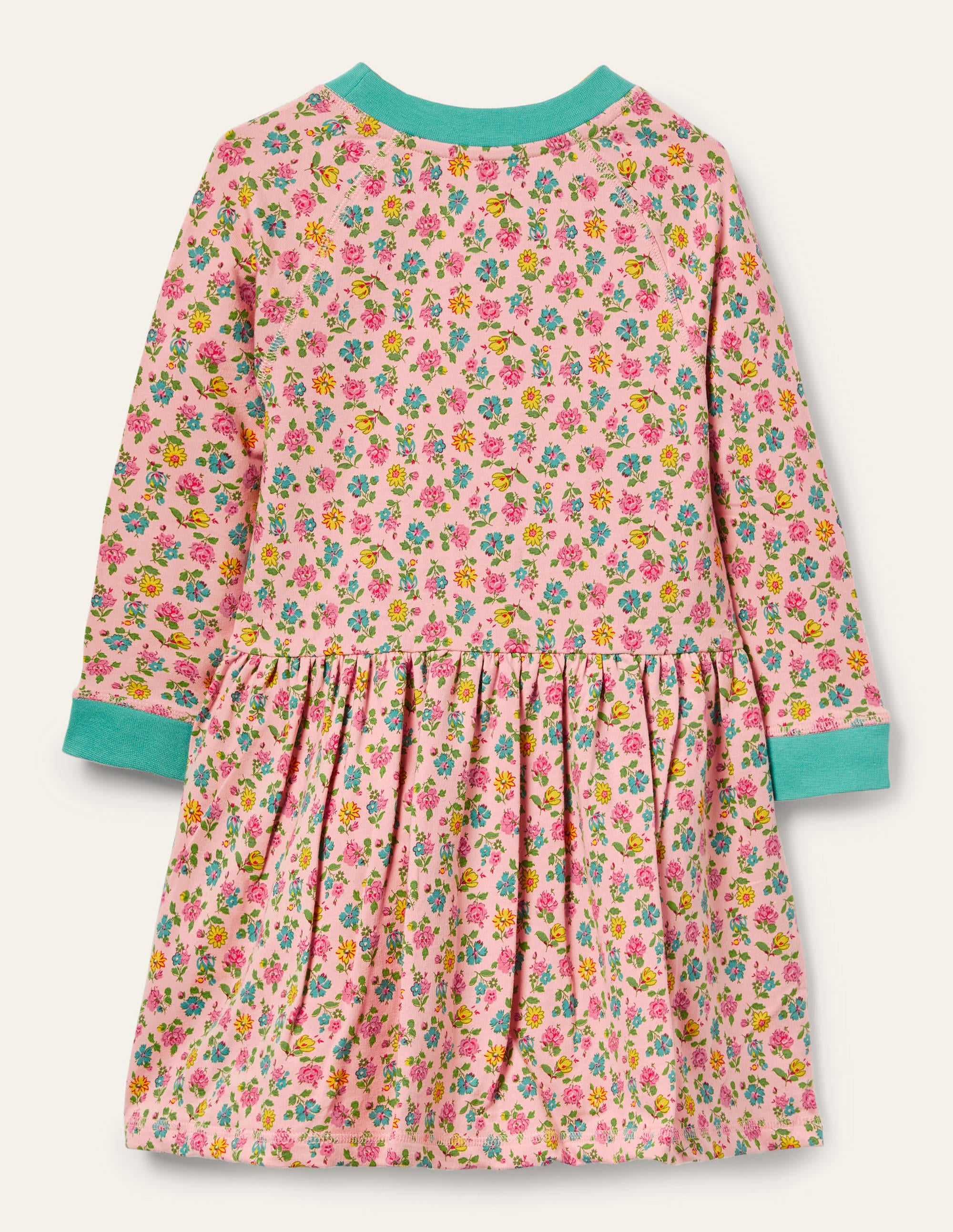 Jersey Sweatshirt Dress-Provence Pink Patchwork Floral - Image 2