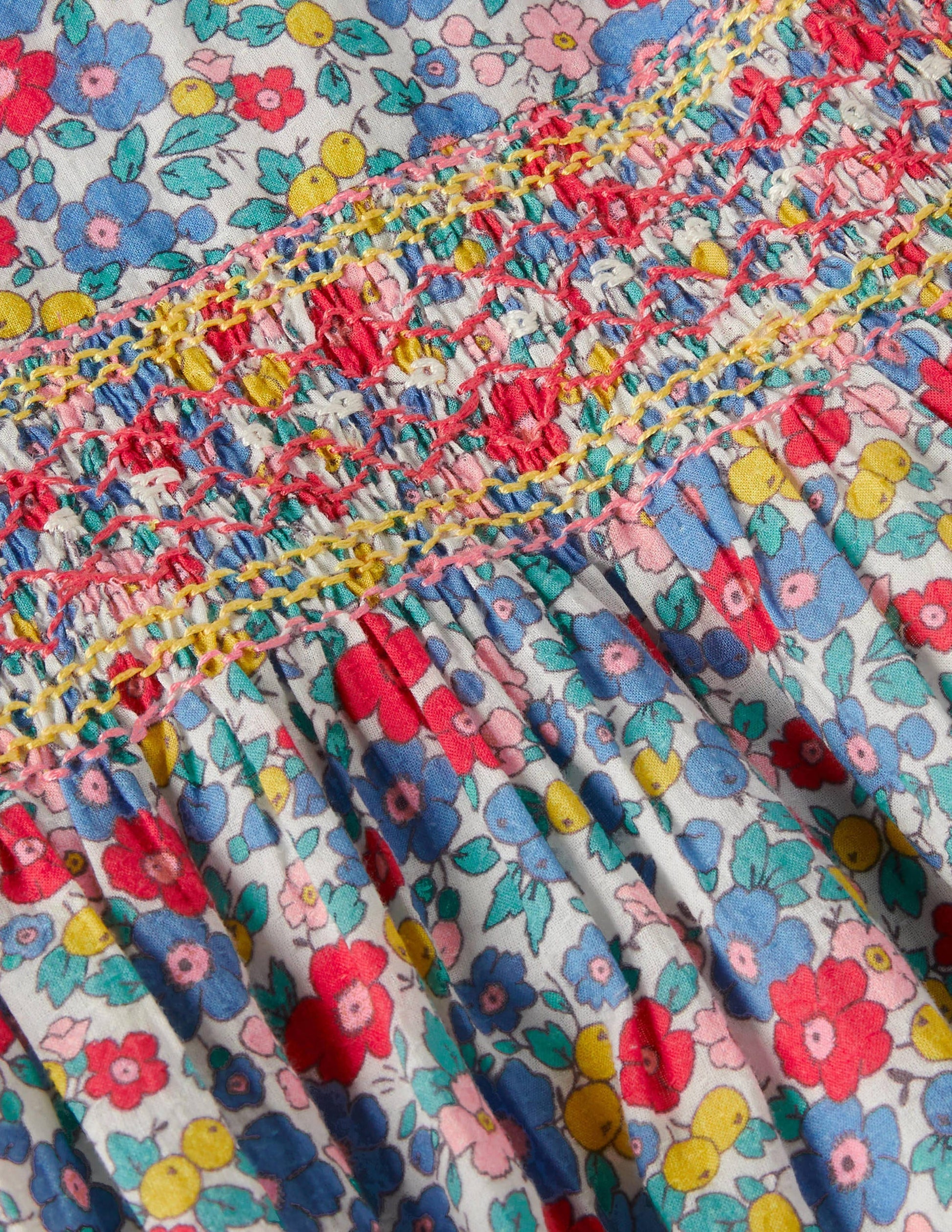 Smocked Dress-Multi Apple Blossom Floral-3