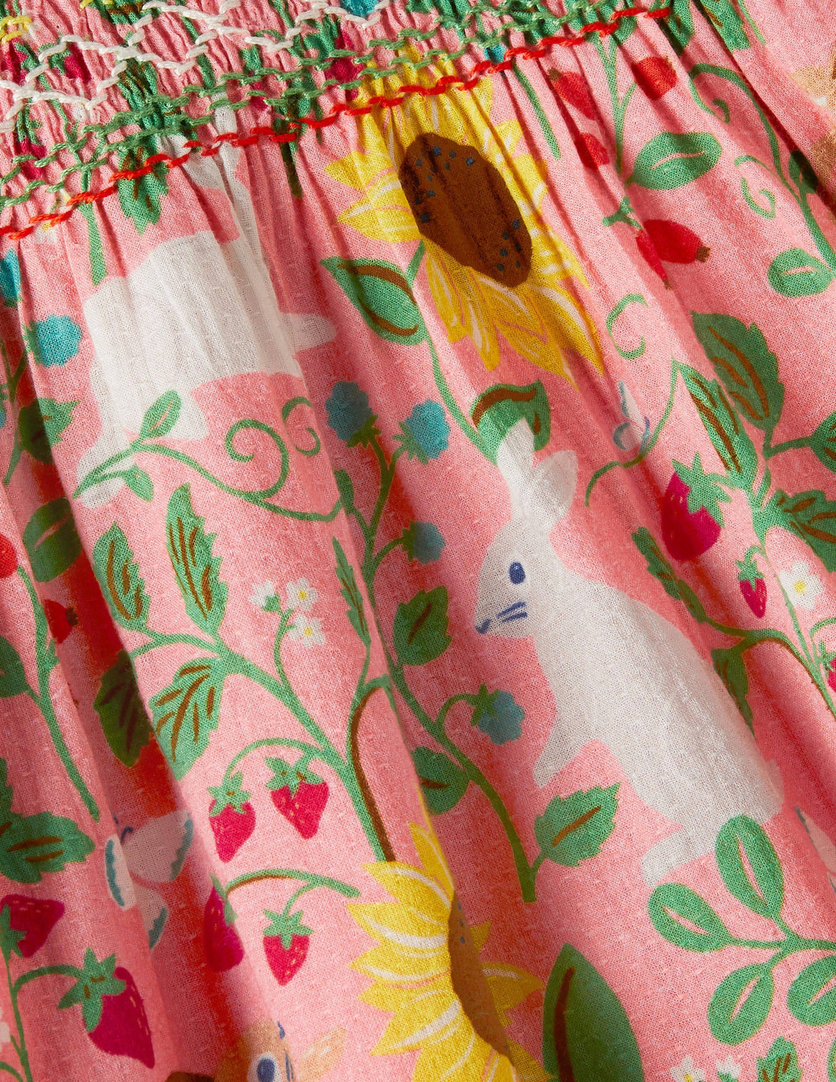 Smocked Dress-Pink Lemonade Berry Patch - Image 3