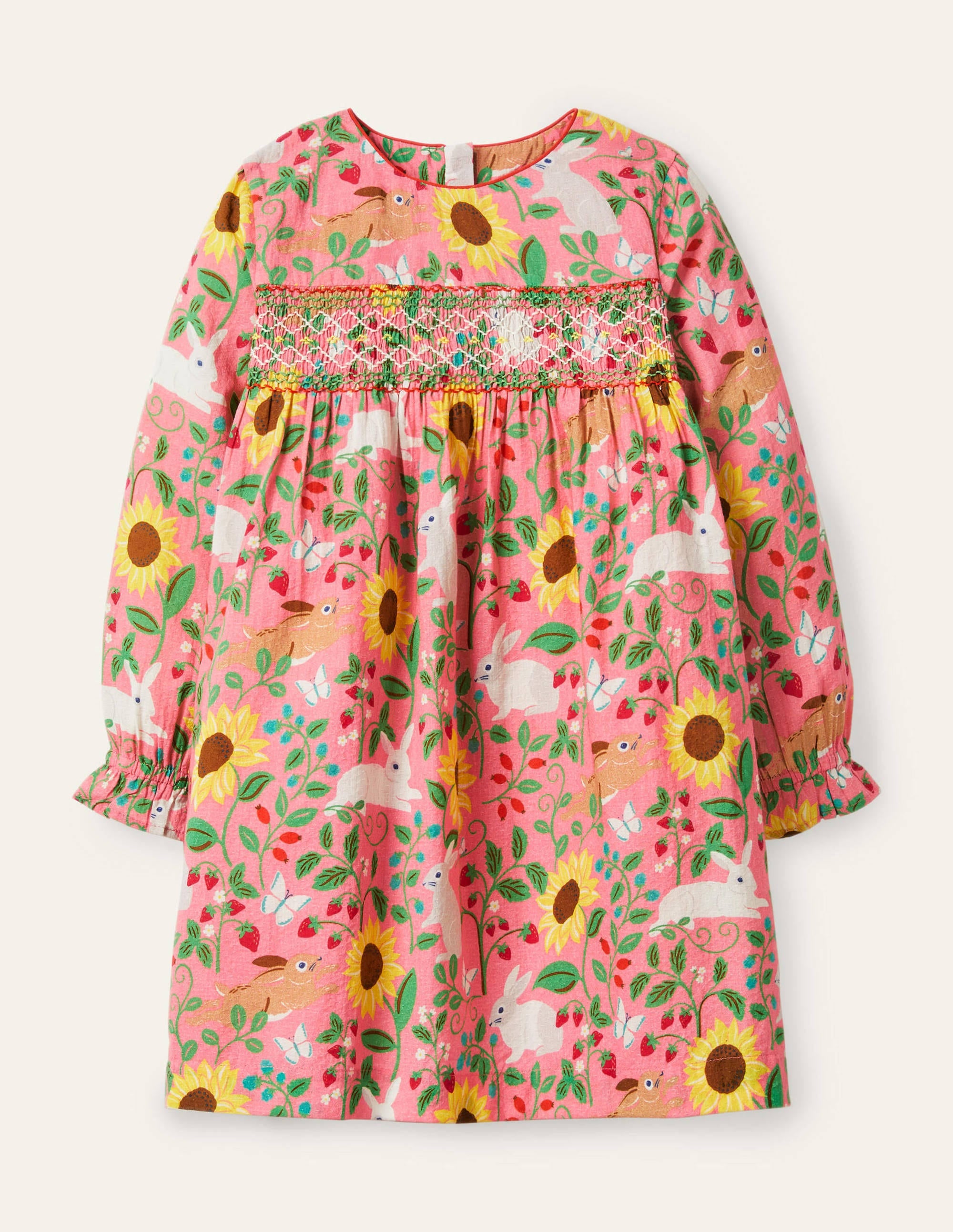 Smocked Dress-Pink Lemonade Berry Patch - Image 1