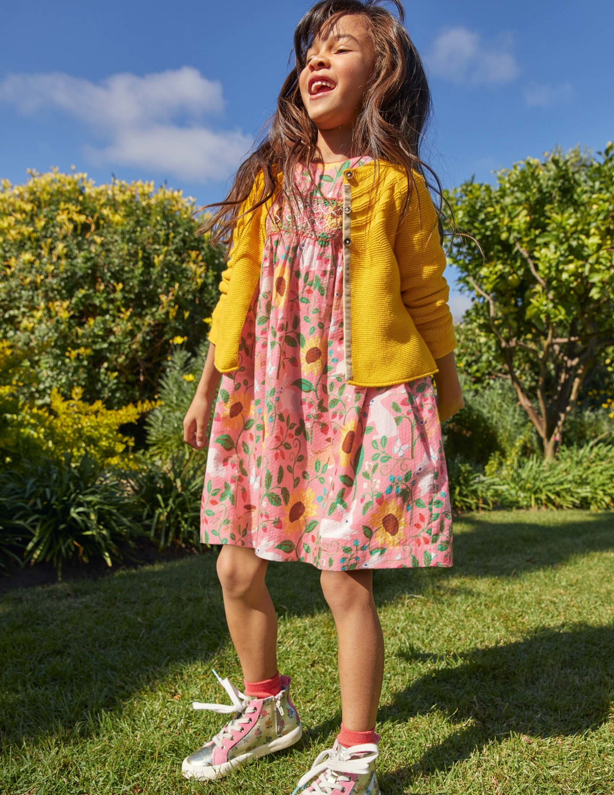 Smocked Dress-Pink Lemonade Berry Patch - Image 4