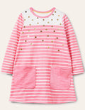 Fun Pocket Jersey Dress-Pink Lemonade Gold Spot